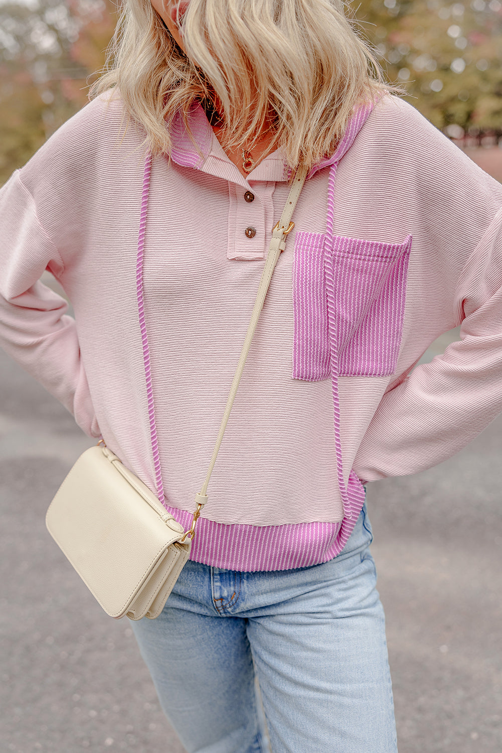 Johanna Patch Drawstring Hooded Top