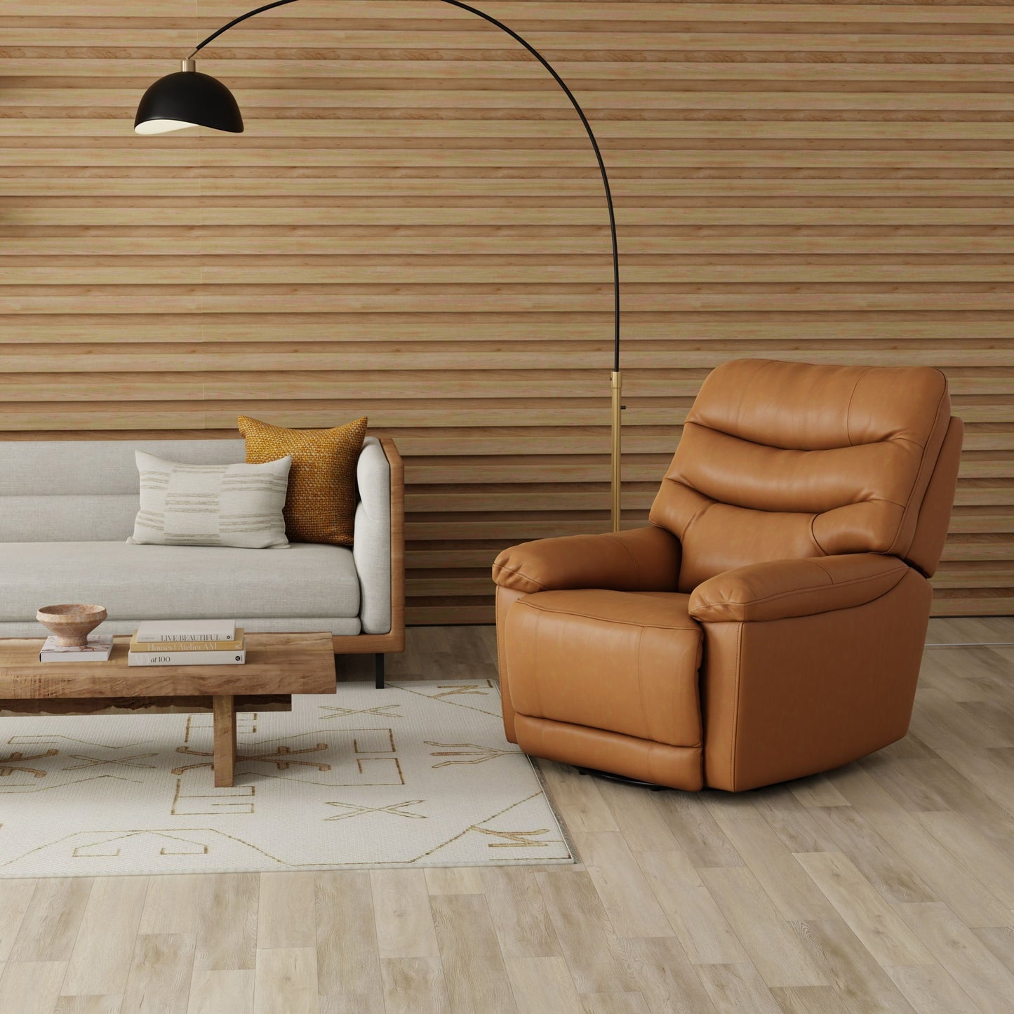 Oslo Antelope - Swivel Glider Recliner With Manual Footrest