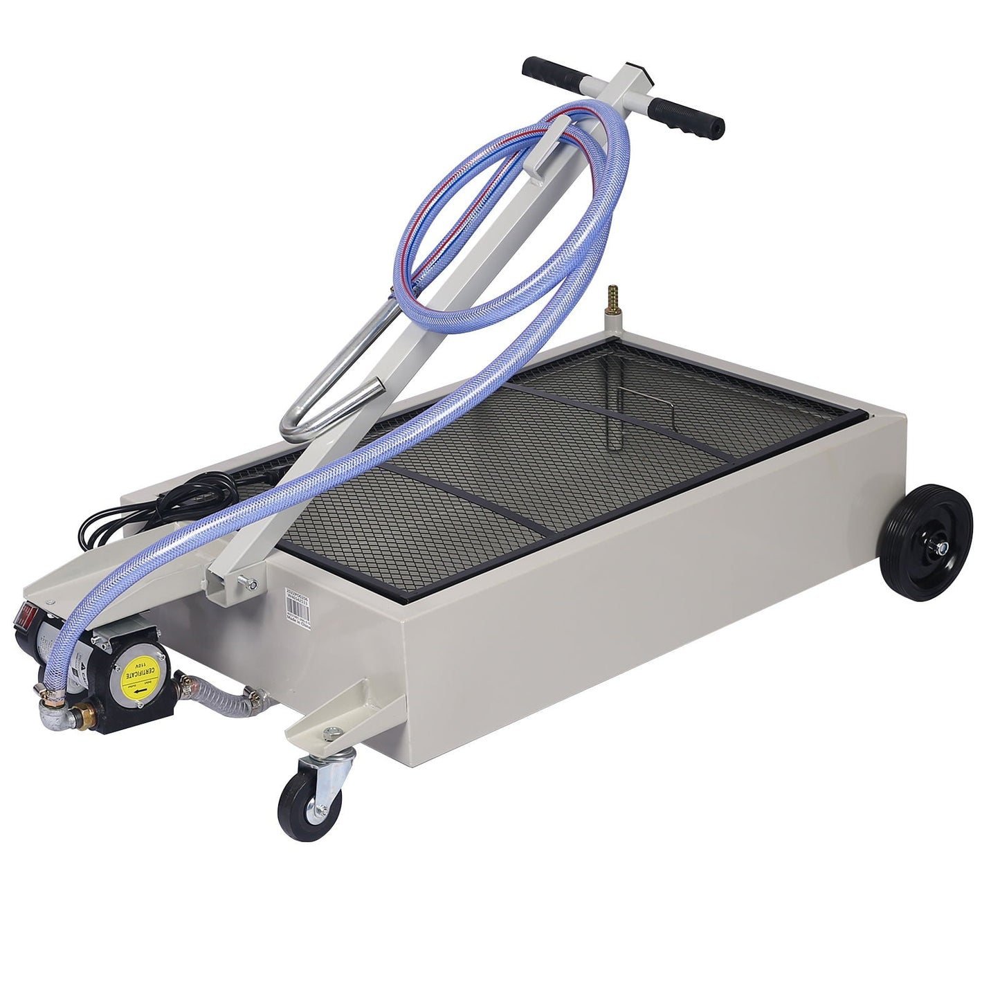 High Impact Polypropylene 20 Gallon Low Profile Oil Drain With Pump Steel - Gray