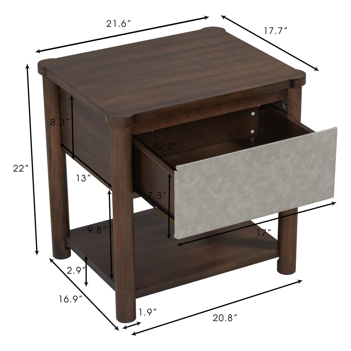 Modern Queen Bed Frame Set with 2 Nightstands