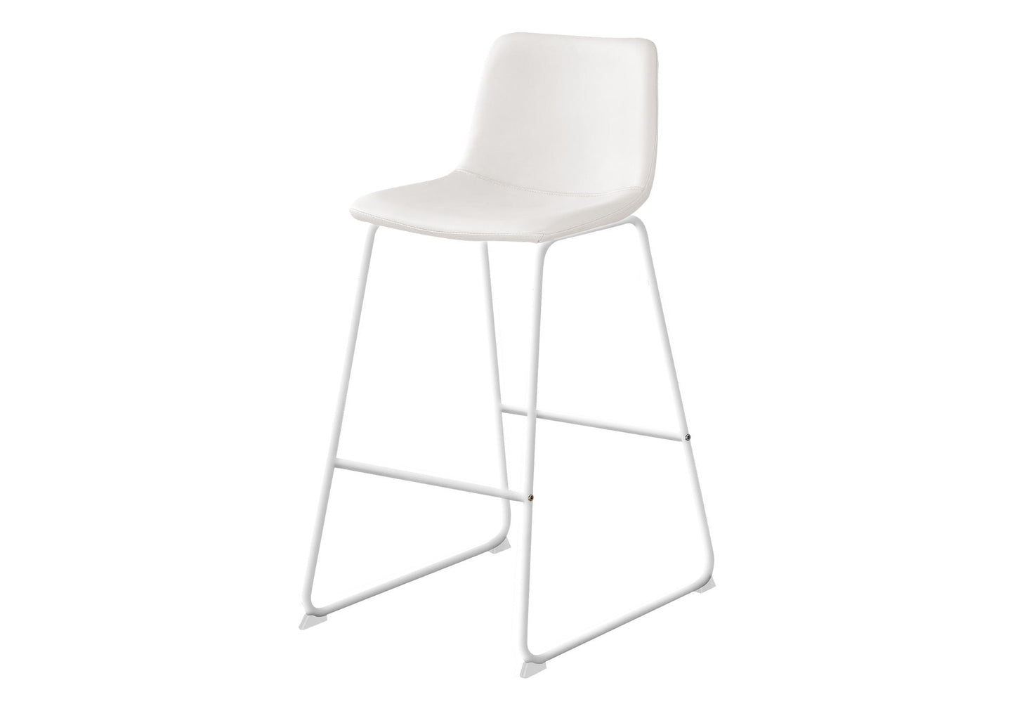 Bar Height Office Chair with Curved Backrest and Leather-Look Upholstery