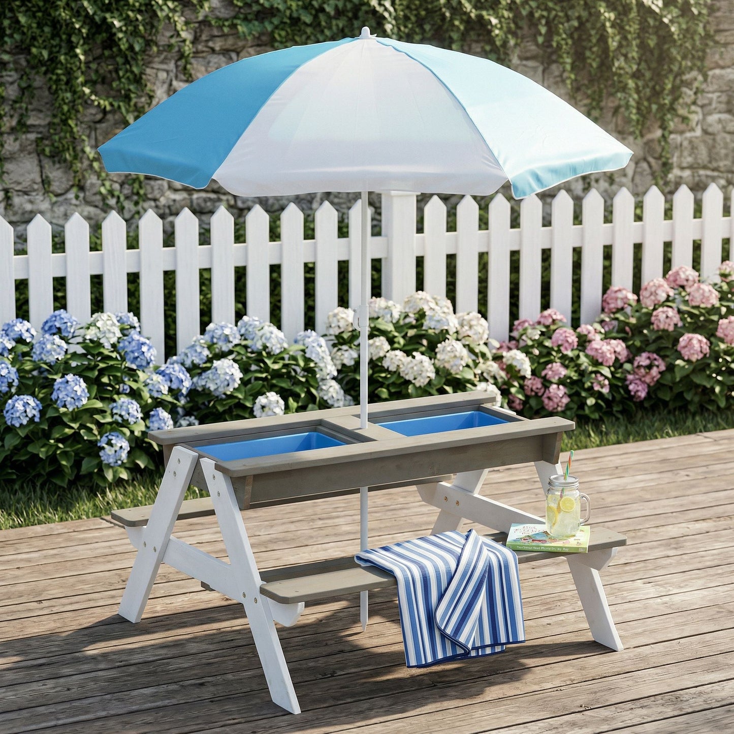 Kids Picnic Table With Sand and Water Table Conversion