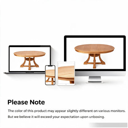 5-Piece Round Extendable Solid Wood Dining Table Set