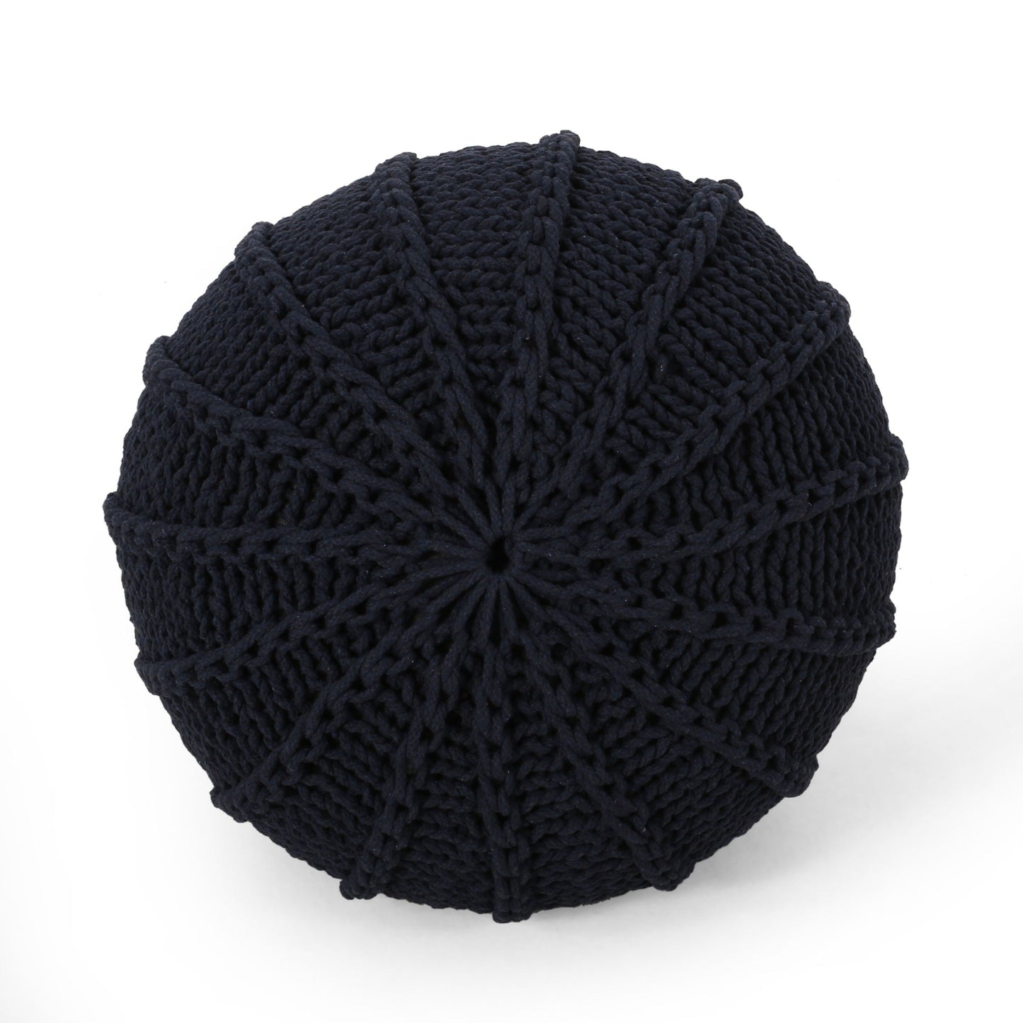 Bordeaux Knitted Round Pouf Ottoman And Floor Cushion