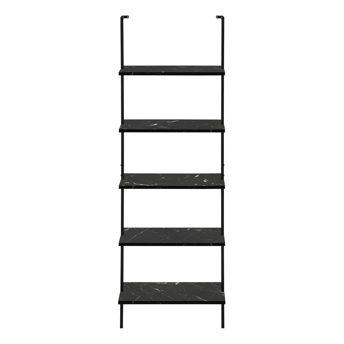 Bookshelf, Bookcase, Etagere, Ladder, 5 Tier, For Office, Marble Look Contemporary & Modern