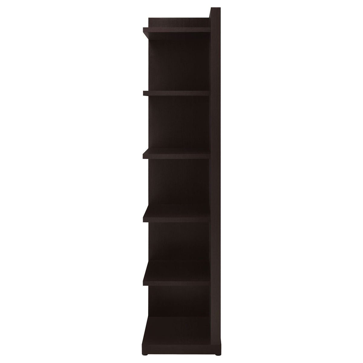 Alder 71-inch 6-shelf Corner Bookcase Cappuccino