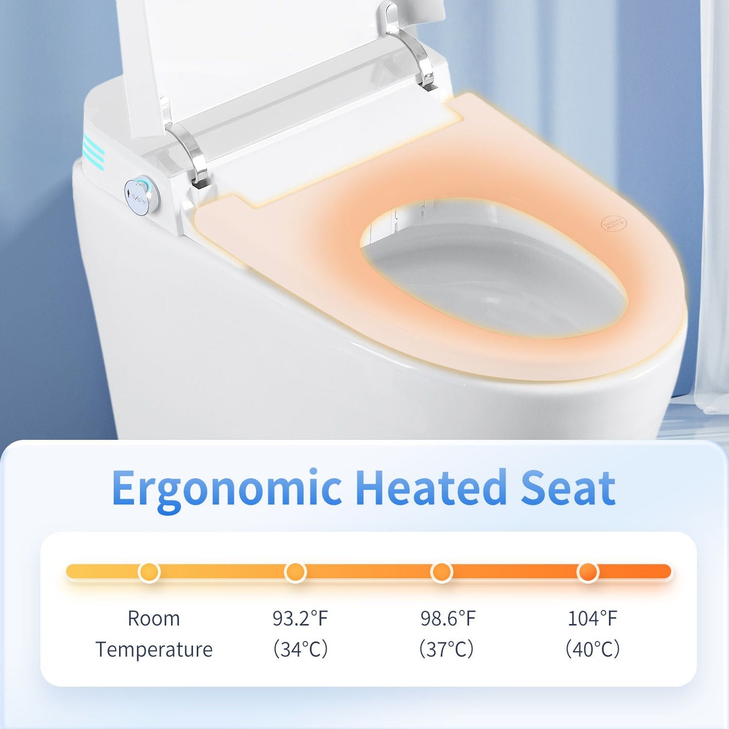 Tankless Smart Toilet With Bidet Built In, 1 Piece Bidet Toilet Seat, Auto Flush, Heated Seat, Warm Water And Dry, Adjustable Temp, Remote Control Side Know - White