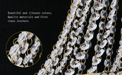 24-Inch Gold Crystal Chandelier, 12-Light French Empire Style Ceiling Light