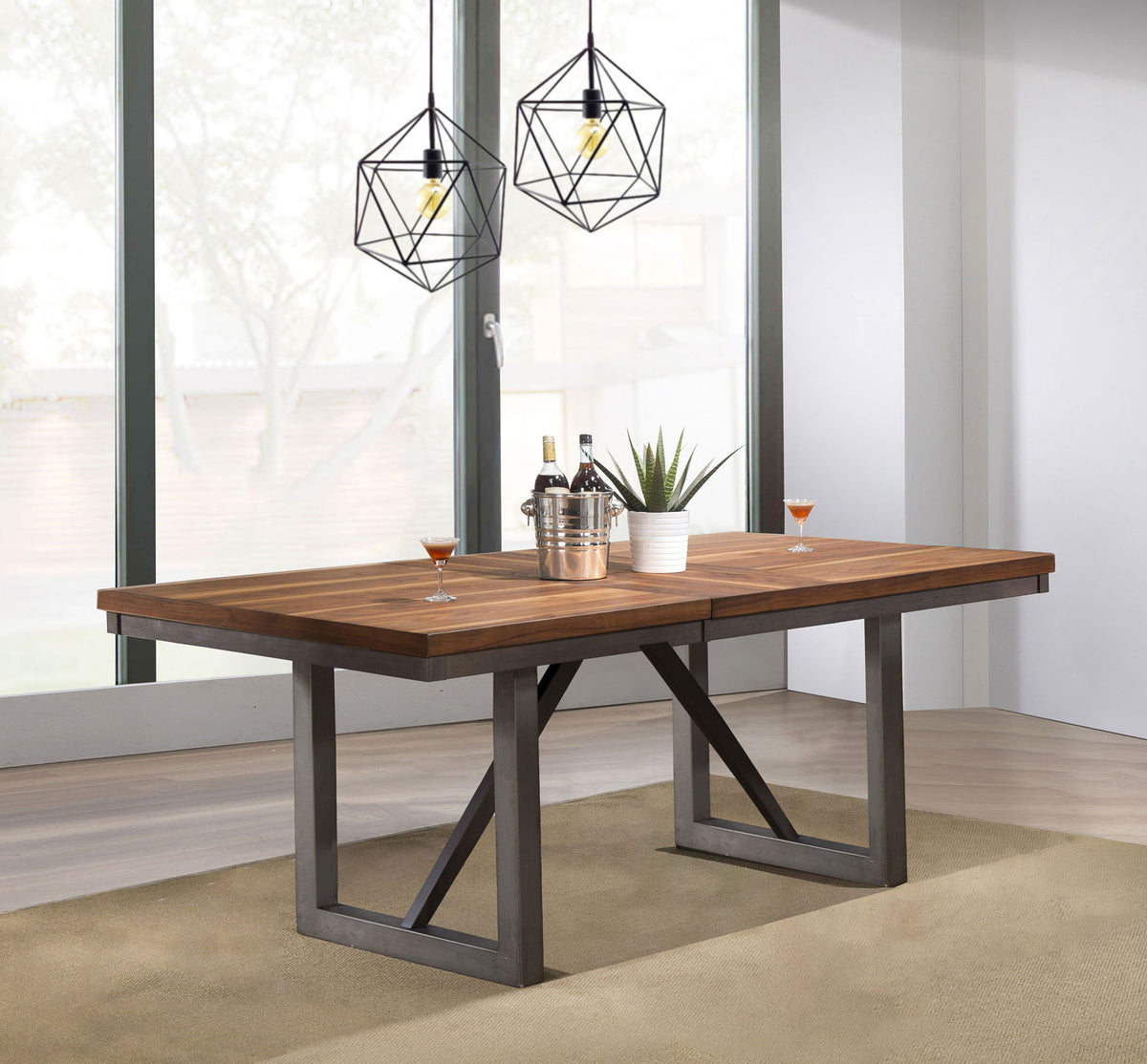 Spring Creek 77-inch Extension Dining Table Natural Walnut