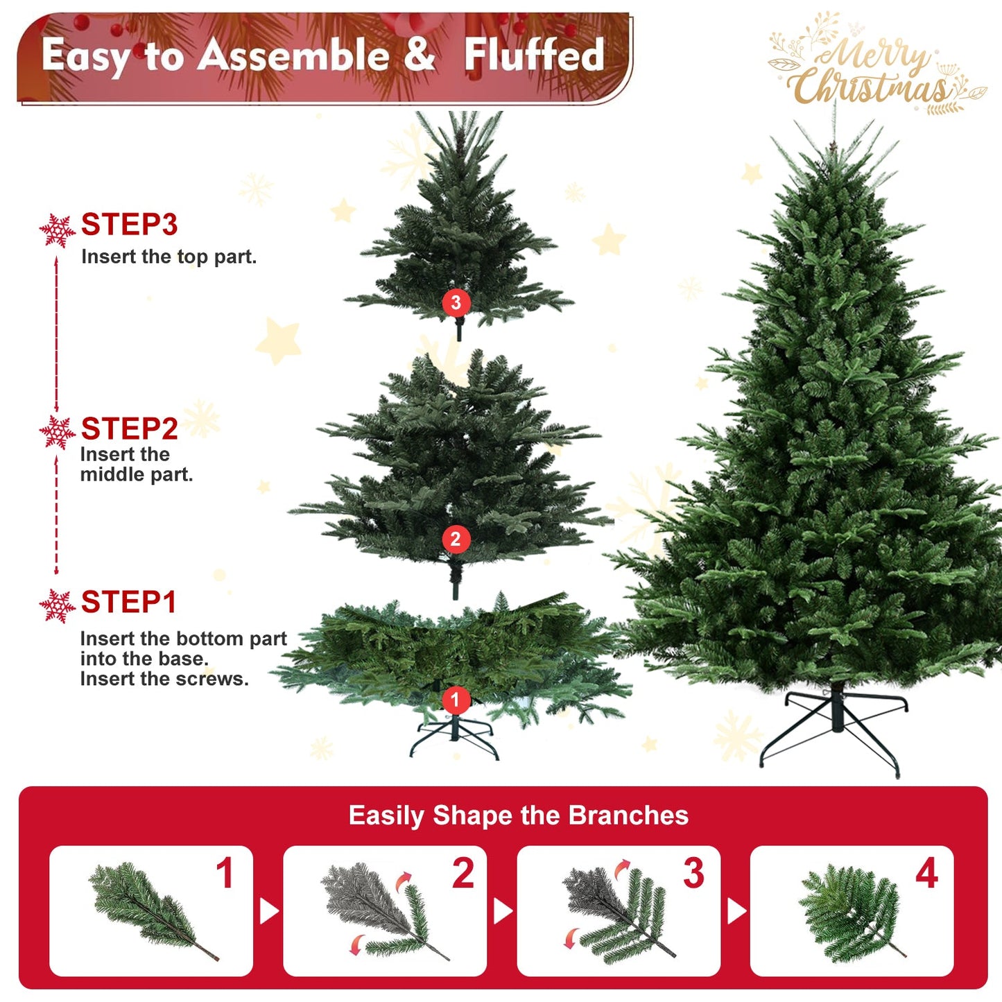 Full-Shaped 5FT Christmas Tree with 1129 Tips