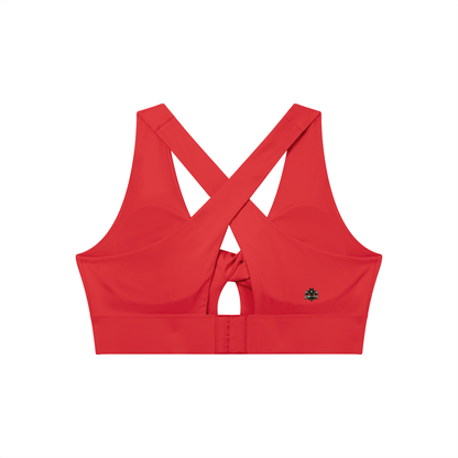 Loki & Ivy Women's Twist Front V-Neck Sports Bra
