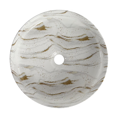 Ceramic Round Above Counter Bathroom Sink Art Basin