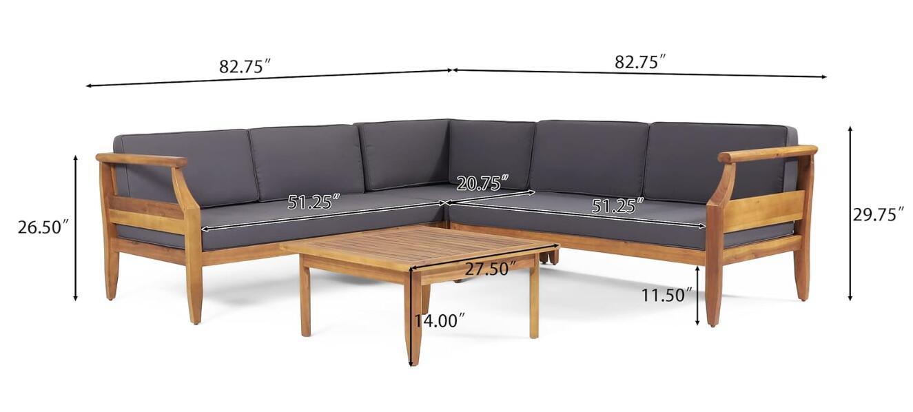 Aston 4 Piece Sofa Set - Dark Gray