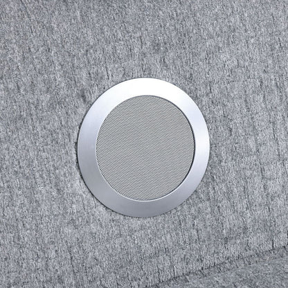 Fullar - Modular Console With Wireless Charger - Light Gary Chenille
