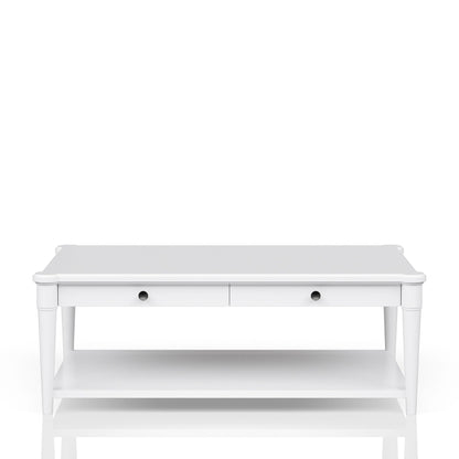 Cocktail Table With Two Storage Drawers And Casters