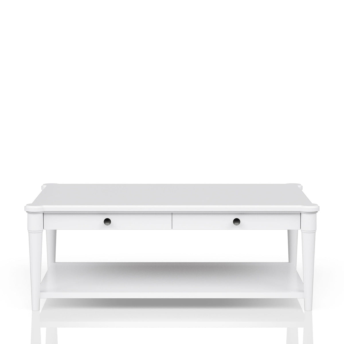 Cocktail Table With Two Storage Drawers And Casters