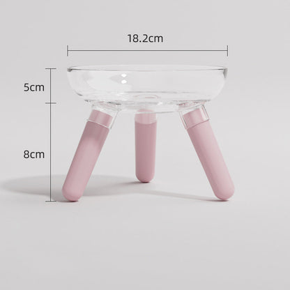 Pet Cat And Dog Feeding Bowl Household Cat And Dog Drinking Water Anti-knock Feeder Transparent Glass Bowl Cat Bowl