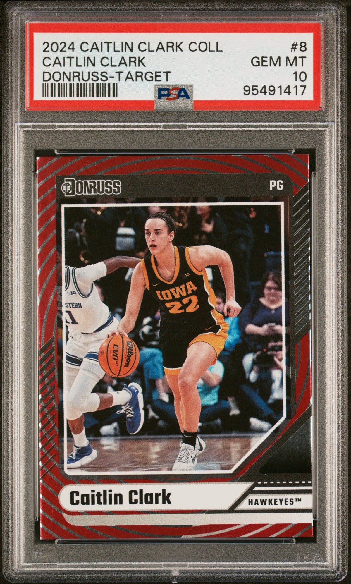 Graded 2024 Panini Caitlin Clark Collection Caitlin Clark #8 Donruss Target Rookie RC Basketball Card PSA 10 Gem Mint