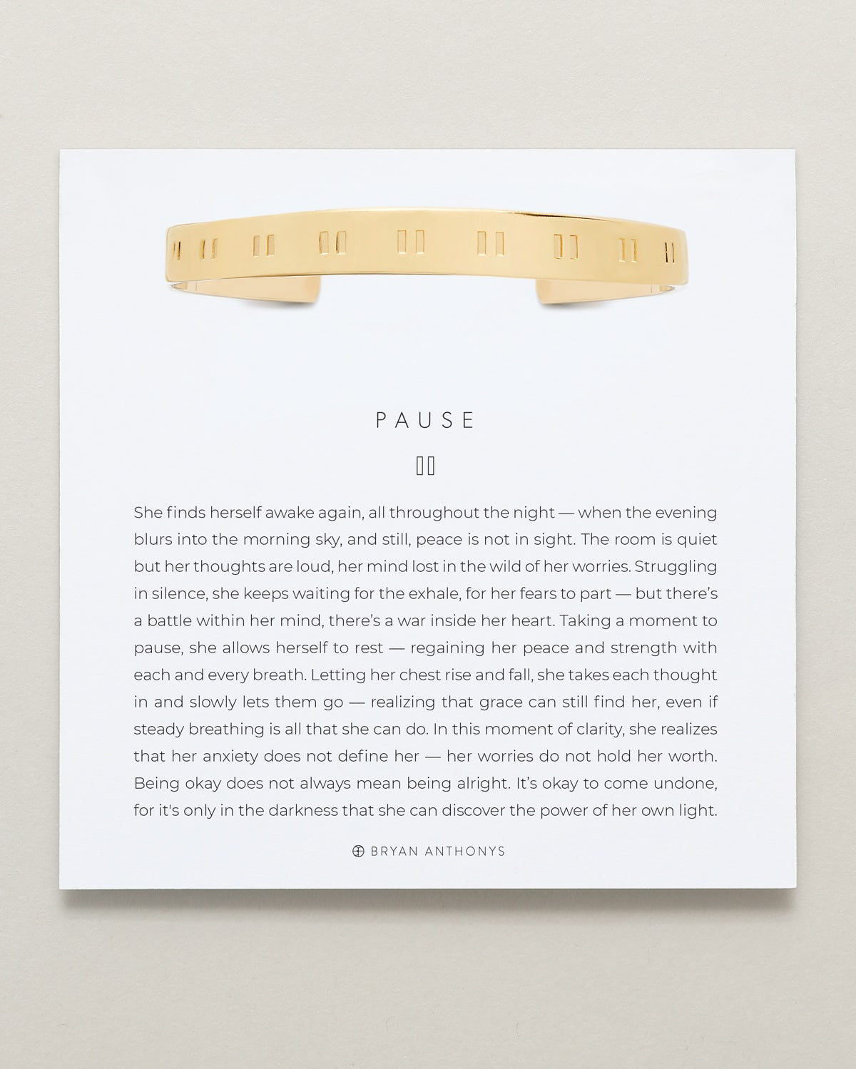 Pause Engraved Cuff