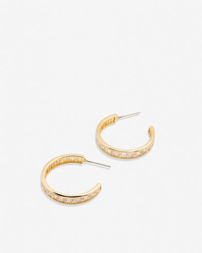 Mom Baguette Midi Hoop Earrings