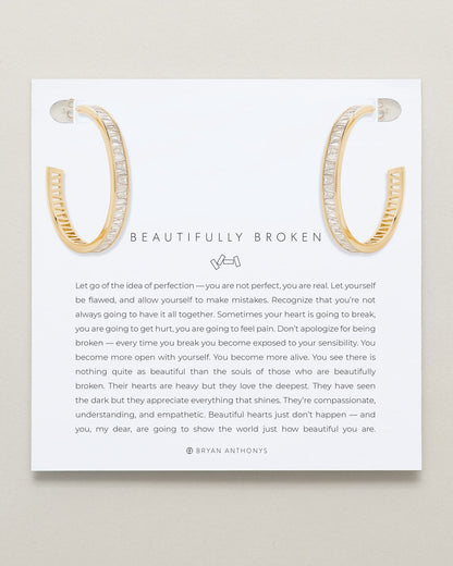 Beautifully Broken Baguette Maxi Hoop Earrings