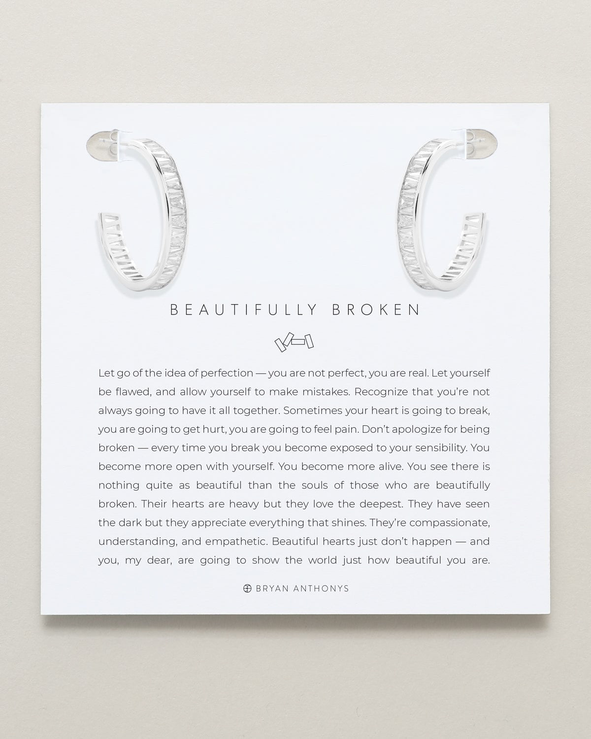 Beautifully Broken Baguette Midi Hoop Earrings