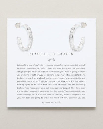 Beautifully Broken Baguette Midi Hoop Earrings