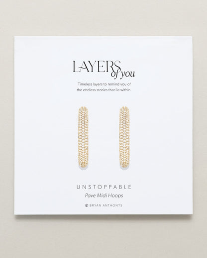 Unstoppable Pave Midi Hoop Earrings