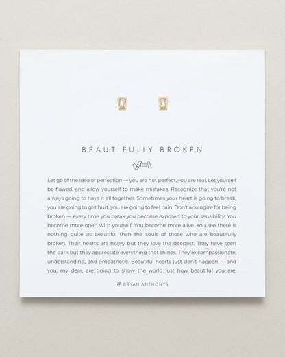 Beautifully Broken Baguette Stud Earrings