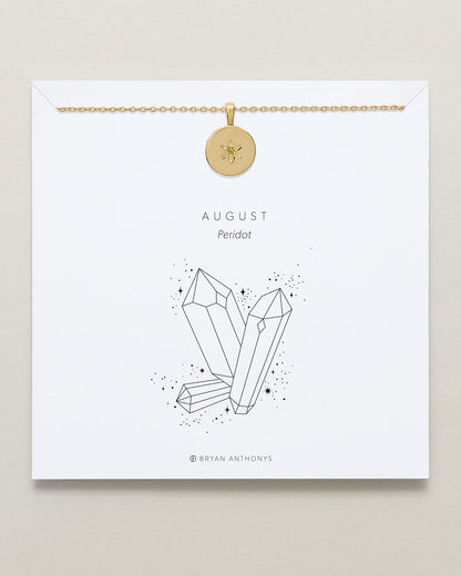 Birthstone Pendant Necklace — Peridot