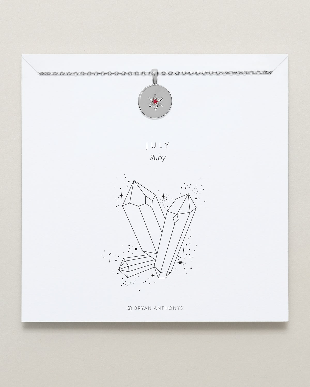 Birthstone Pendant Necklace — Ruby