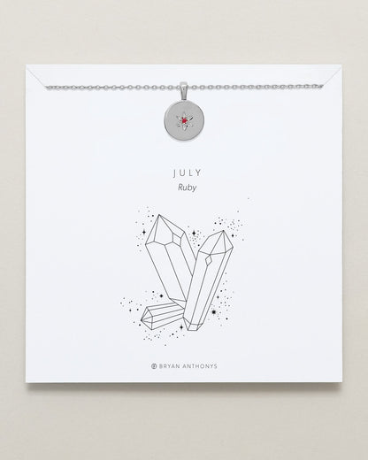 Birthstone Pendant Necklace — Ruby