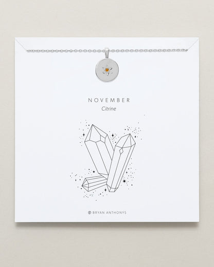 Birthstone Pendant Necklace — Citrine