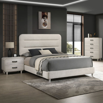 Upholstered Panel Bed, Sleek Lines