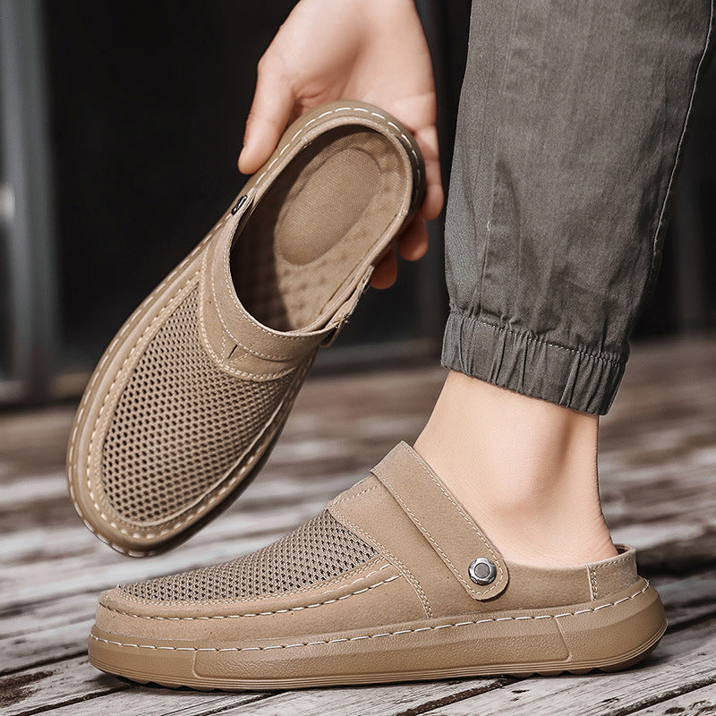 Mens Breathable Mesh Hollow-out Two-way Sandals