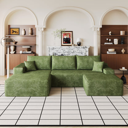 107" Cloud Sectional Sofa with 1 Ottoman
