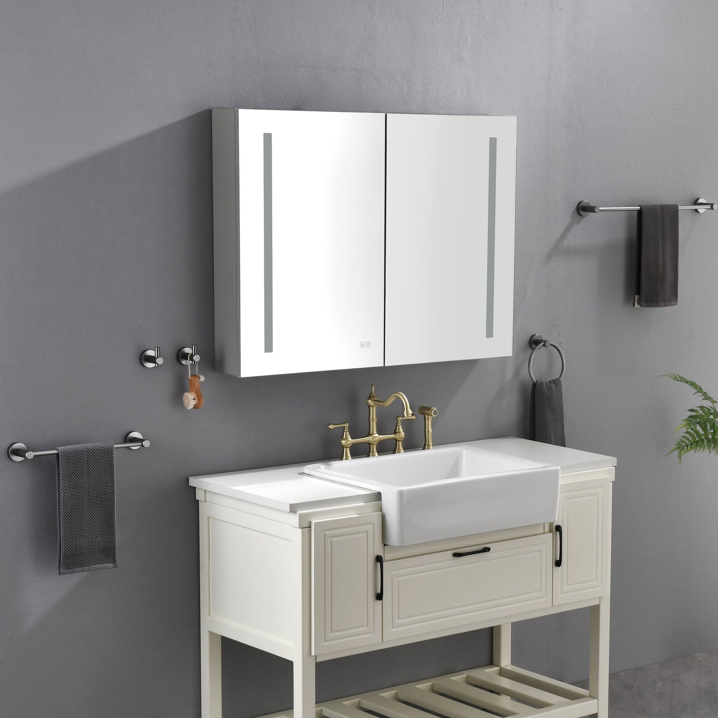 LED Lighted Bathroom Medicine Cabinet - 40 x 30 Inch