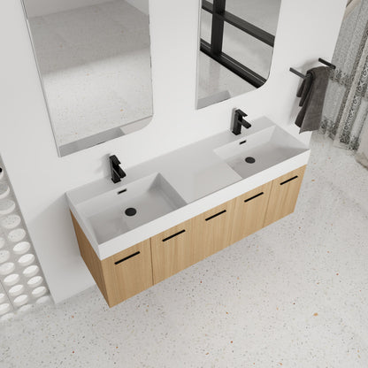 60" Floating Double Sink Bathroom Vanity with Extra-Large Storage