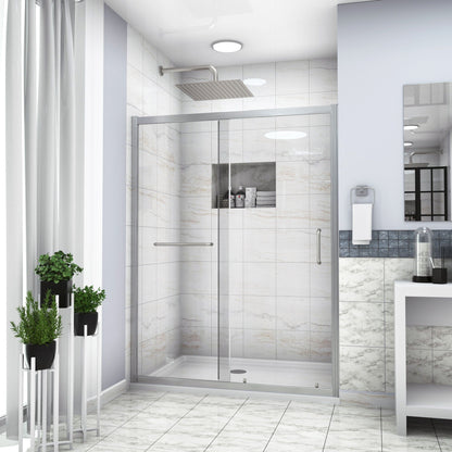 Single Sliding Bypass Shower Door Tempered Glass Enclosure