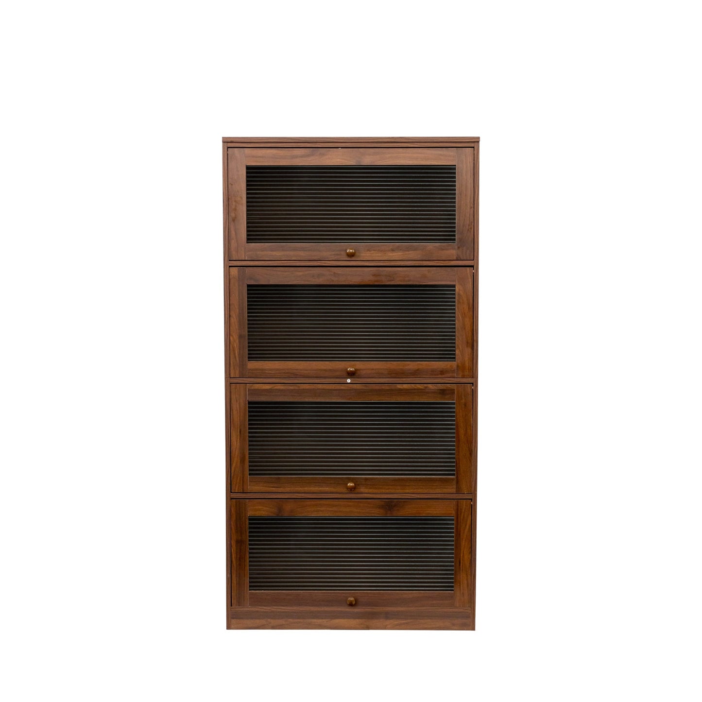 Bookcase Contemporary Closed Back Glass Doors Office Storage Cabinet