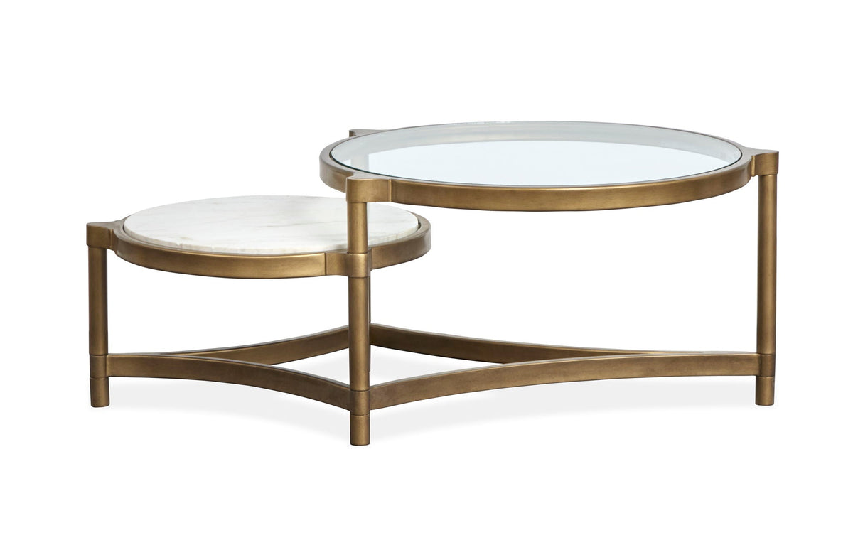 Cassidy - Shaped Cocktail Table - Aged Brass And Volakas Classic