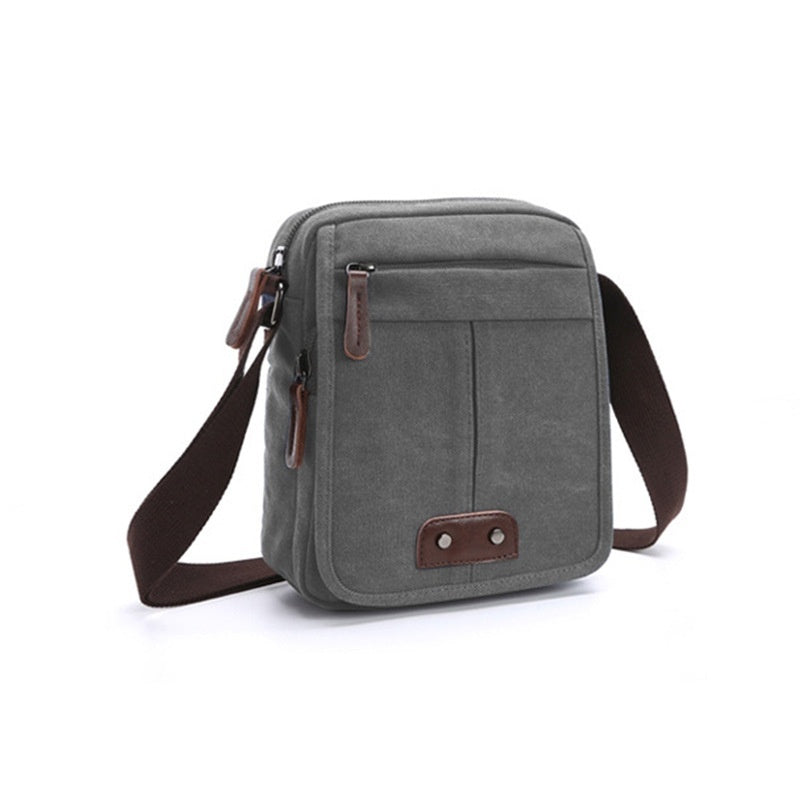 Mens And Womens Casual Small Crossbody Korean-style Canvas Bag For Outdoor Use