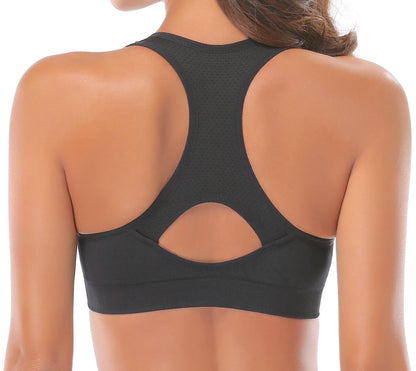 JupiterGear Women’s Stylish Racerback Athletic Sports Bra | Padded Seamless High Impact Support for Yoga, Gym Workouts, Fitness Training and Running