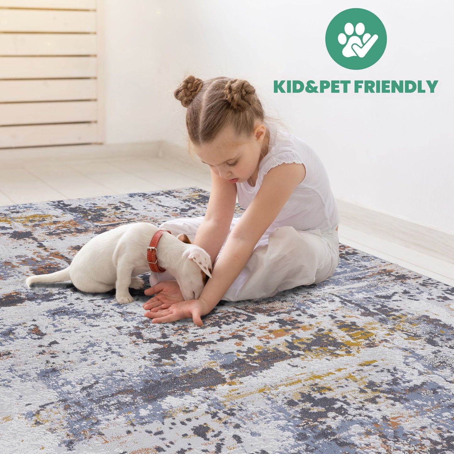 Payas - 6' X 9' Abstract Area Rug - Ivory / Blue