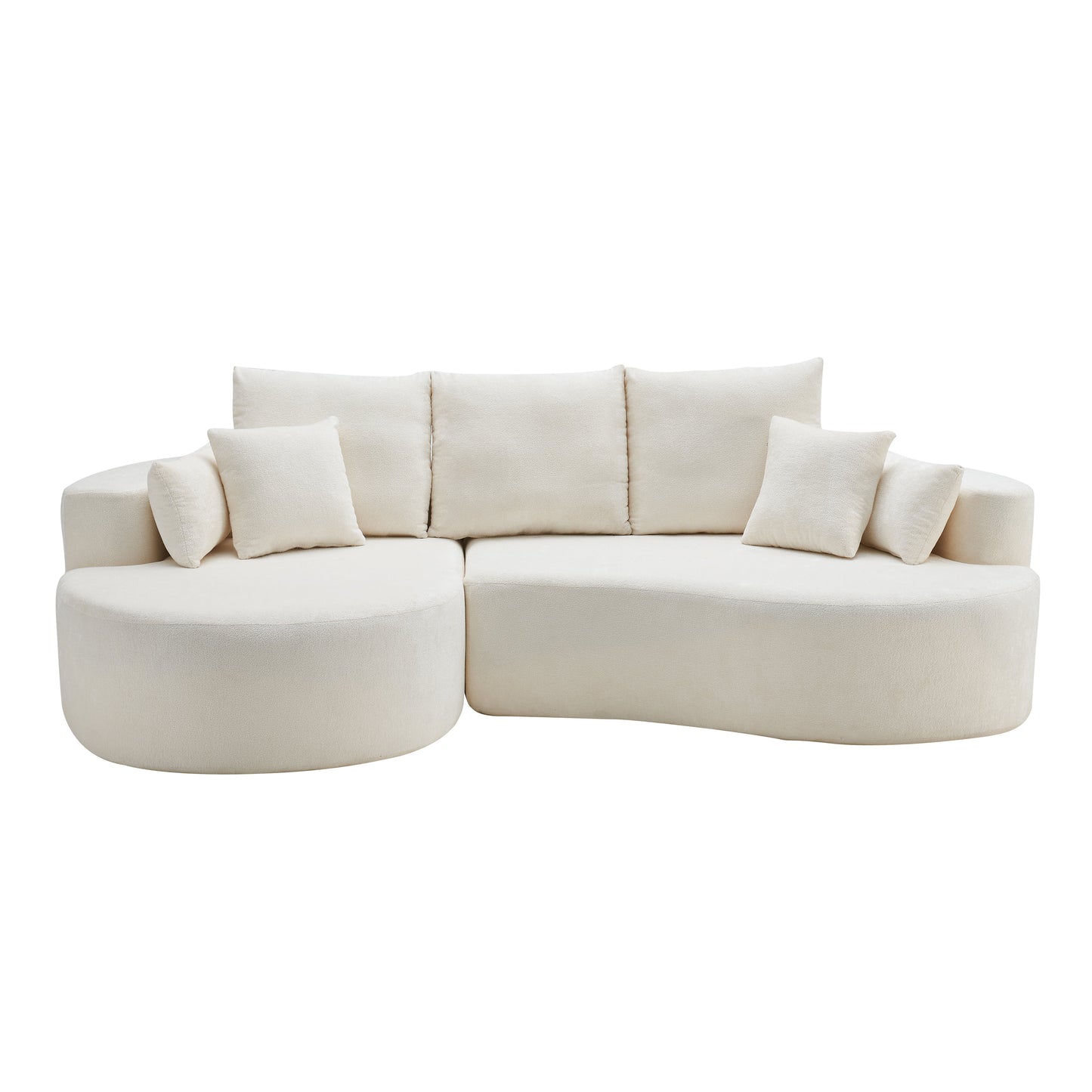 106 in. 2-Piece Fabric Cloud Curved Sectional Chenille Sofa with Chaise
