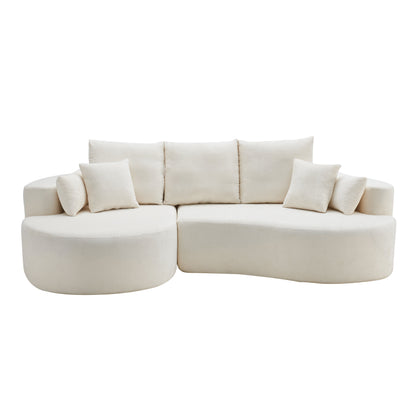 106 in. 2-Piece Fabric Cloud Curved Sectional Chenille Sofa with Chaise