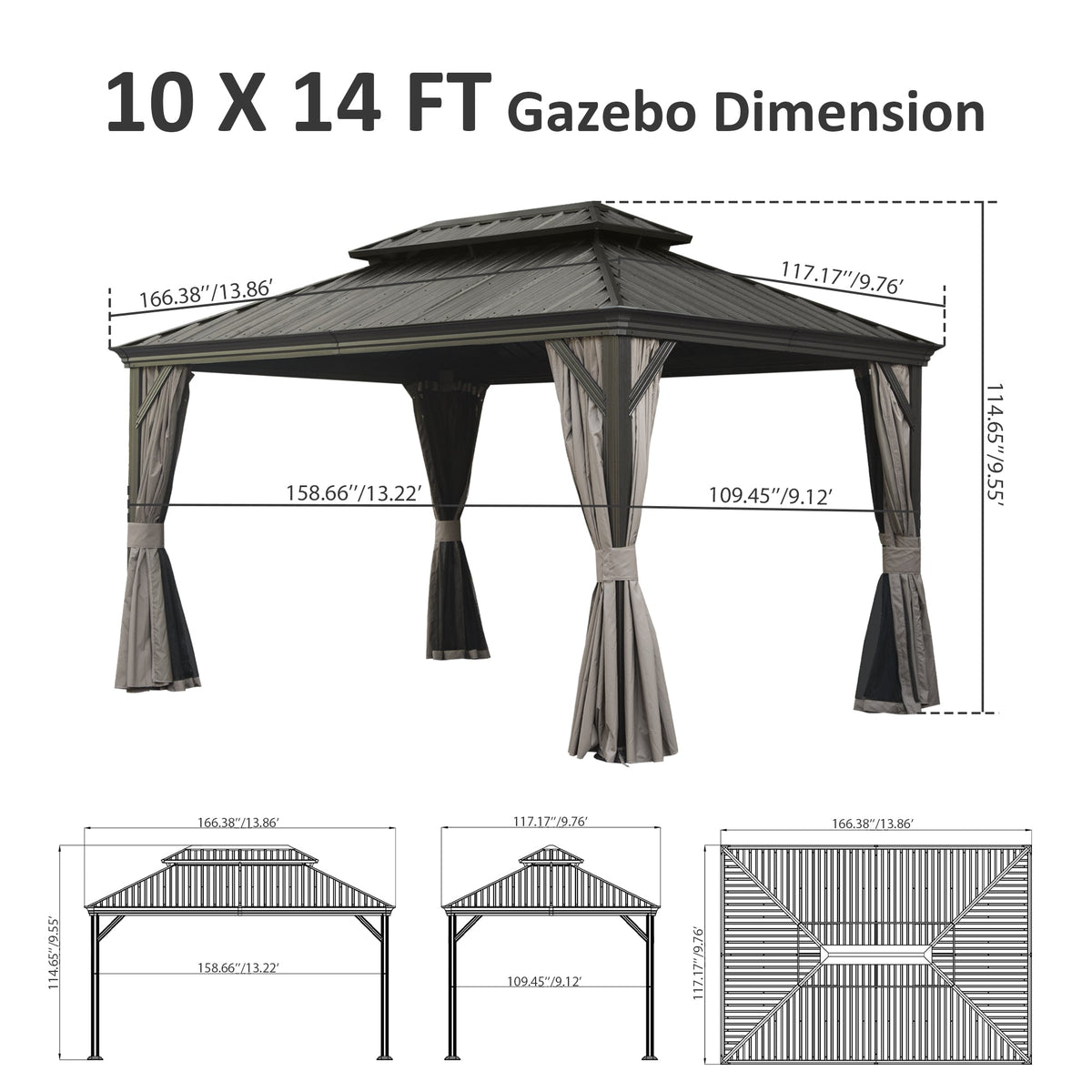 10' X 14' Hardtop Gazebo