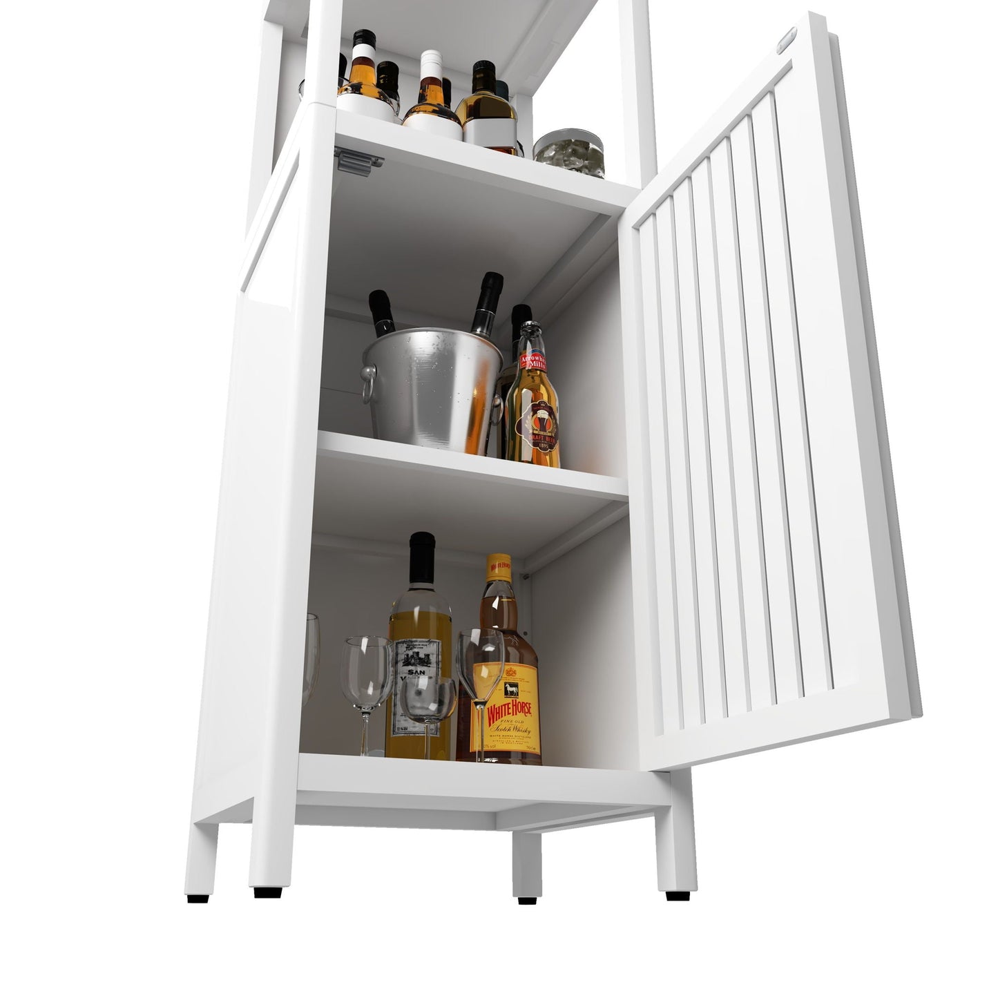 Storage Cabinet With Tall Tower, Multifunctional For Bathroom
