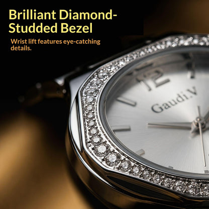 Diamond-Encrusted Business Quartz Watch For Men And Women