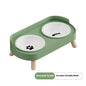 Stainless Steel Double Bowl Ceramic Water And Grain Integrated Feeding Bowl